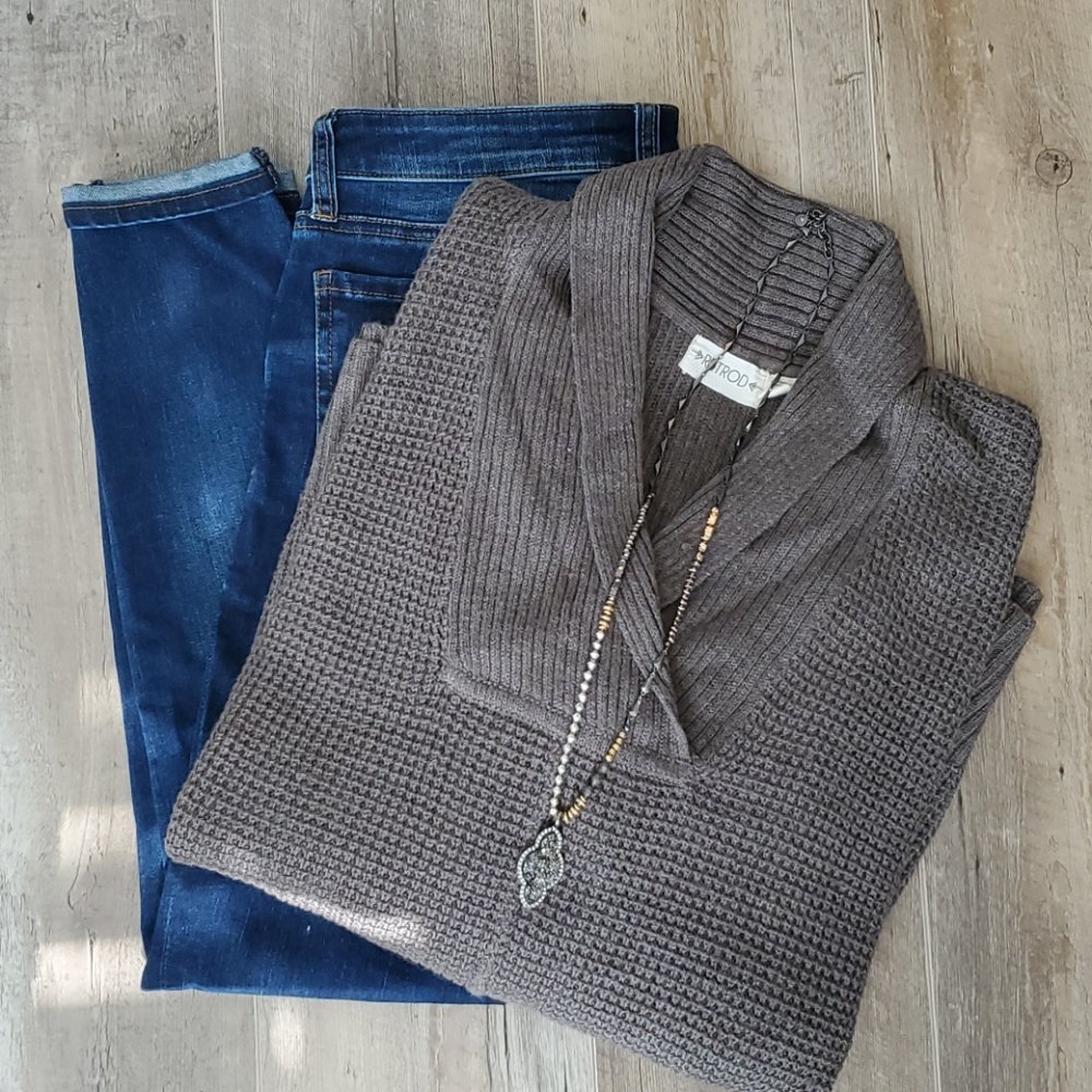 Neutral brown poncho